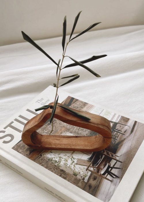 FLORERO DE MADERA OVAL - Imagen 2