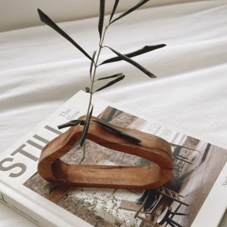 FLORERO DE MADERA OVAL