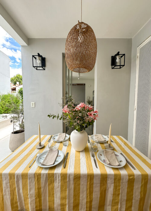 MANTEL A RAYAS AMARILLO M