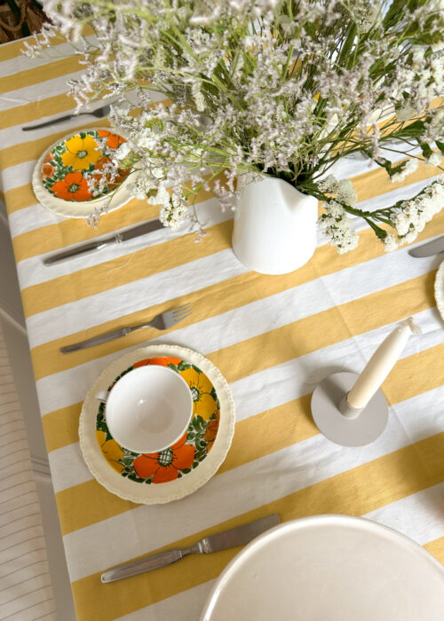Mantel A RAYAS AMARILLO  Y BLANCO S - Imagen 2
