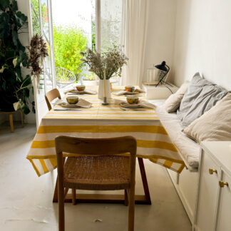 Mantel A RAYAS AMARILLO  Y BLANCO S