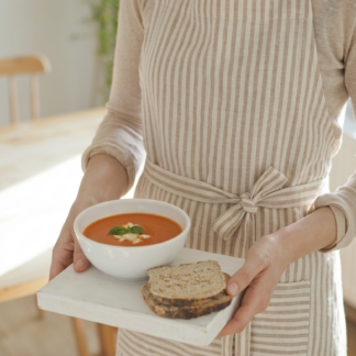 Delantal vestido rayado